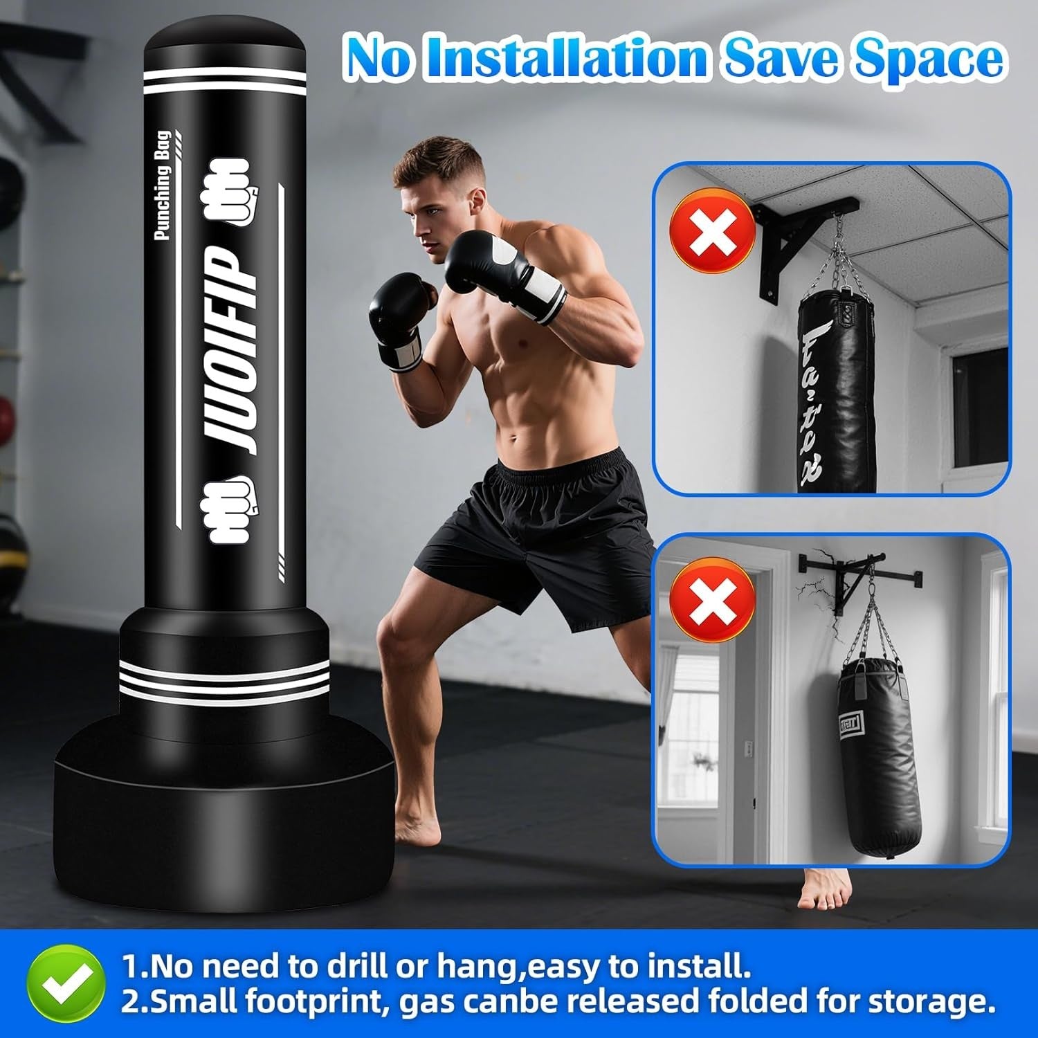 Heavy Punching Bag Boxing Free Standing Fitness MMA Fitness Training Equipment